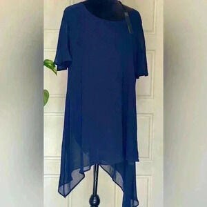 Capote navy blue short sleeve dress size extra large flow, generous size fitNWT